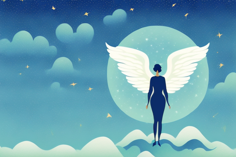 A peaceful landscape with a sky full of stars and a bright