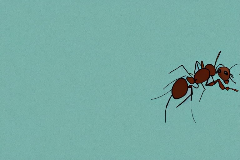 An ant crawling on a surface