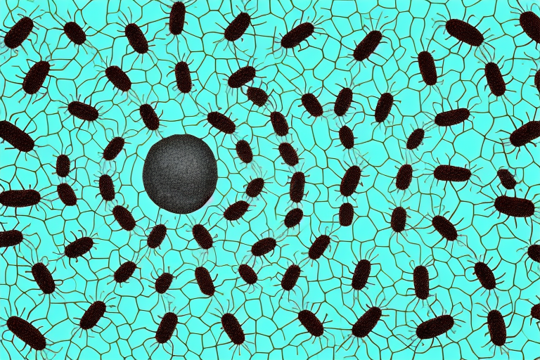 An ant hill with a variety of ants of different sizes and colors crawling around it