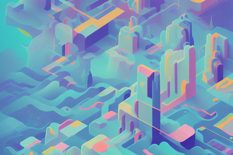 A dreamlike landscape with surreal elements