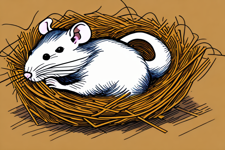 A rat dreaming in a nest of straw