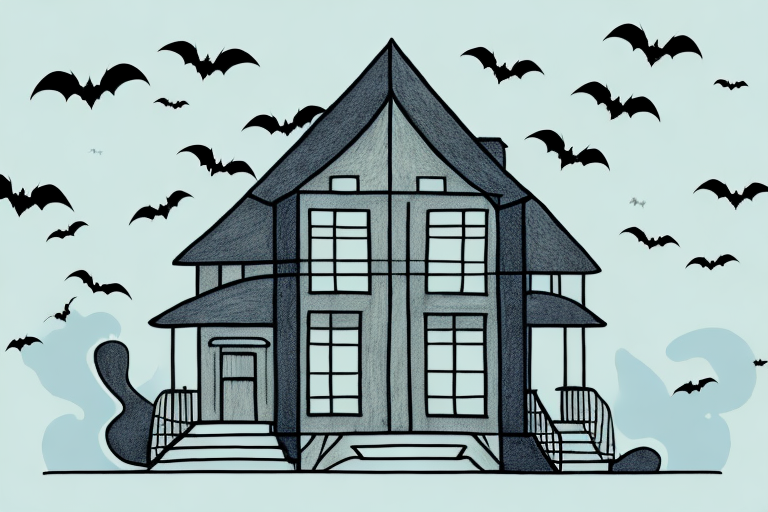 A house with bats flying around it