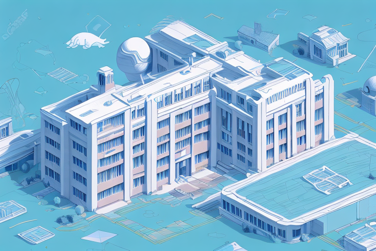 A school building with a dreamy