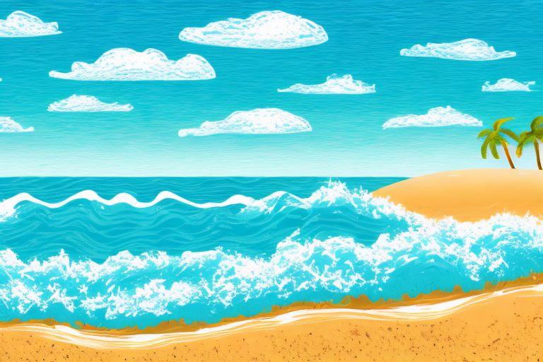 A beach scene with sand