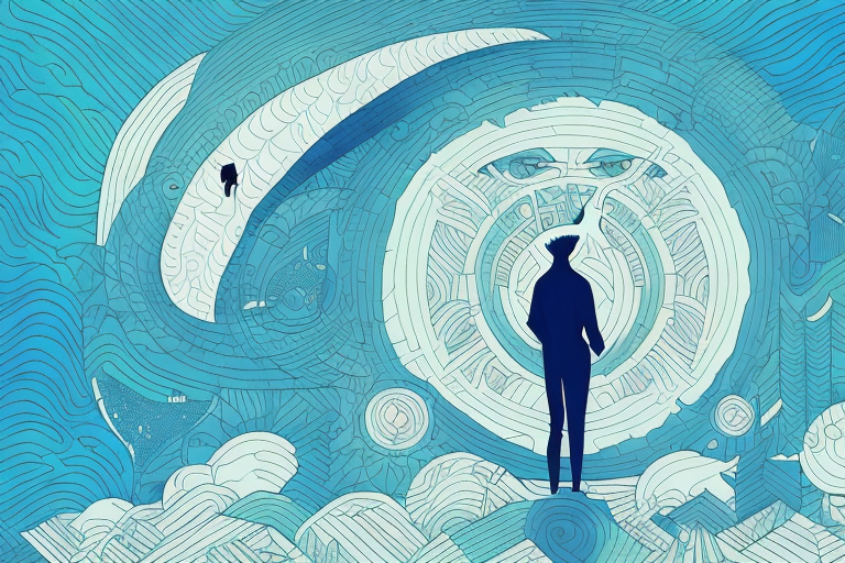 A cat looming over a person in a dream-like setting