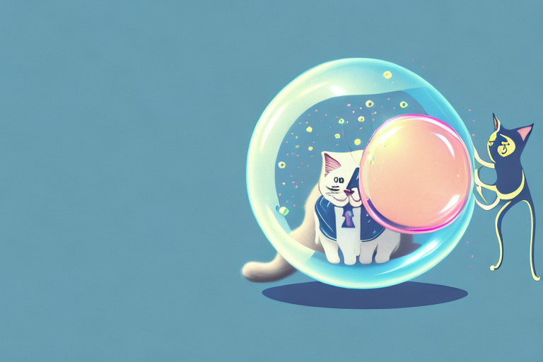 A cat biting into a dream bubble