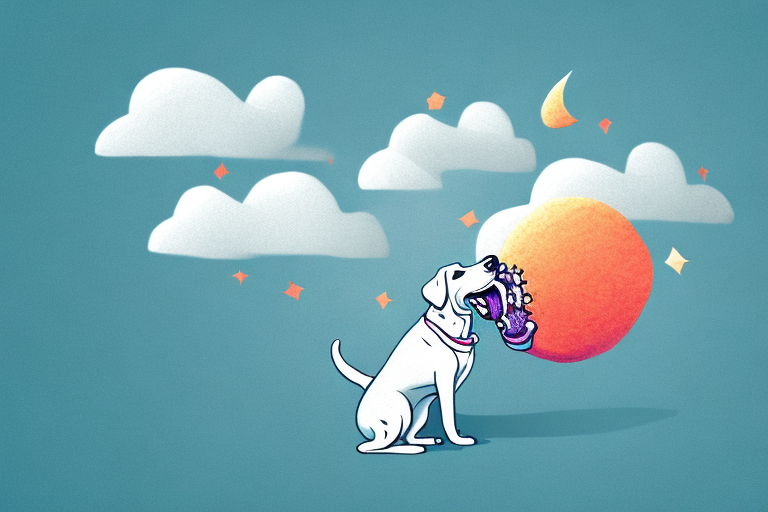 A dog biting into a dream cloud