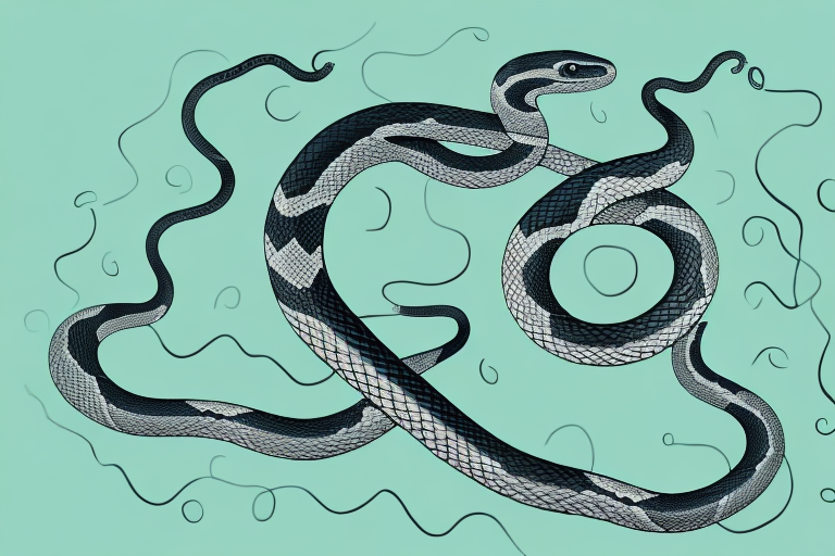 A snake coiled around a tree branch