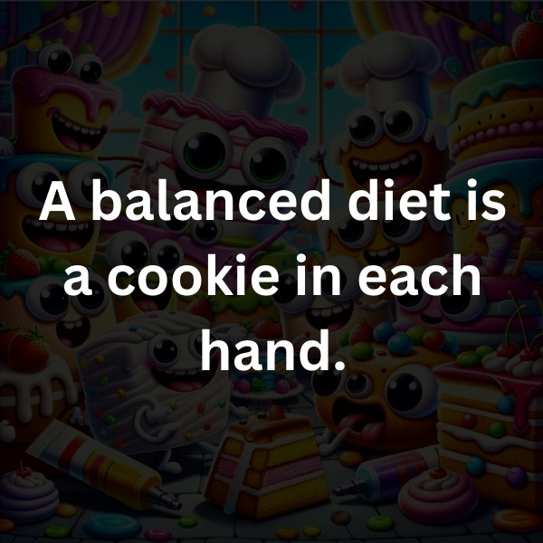 A balanced diet is a cookie in each hand