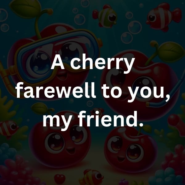A cherry farewell to you, my friend