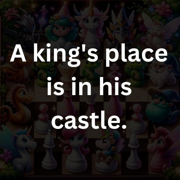 A king's place is in his castle.