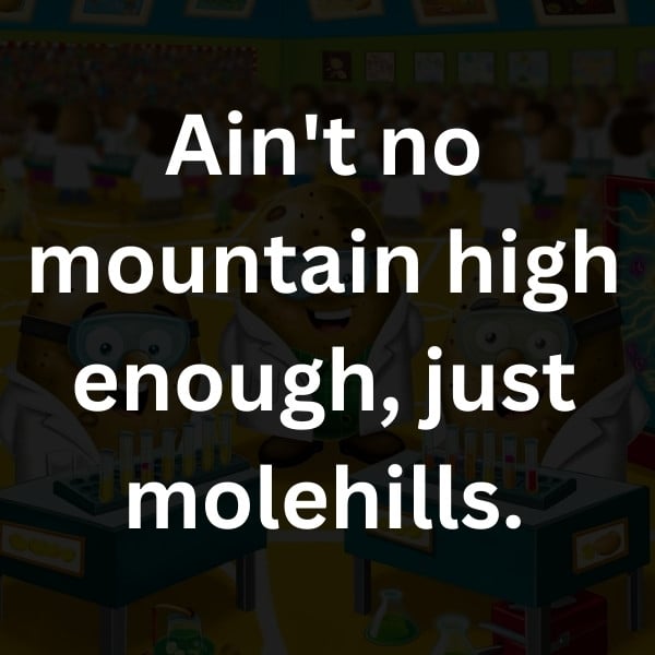Ain't no mountain high enough, just molehills