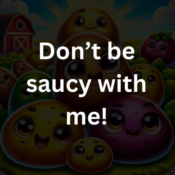 Don’t be saucy with me!