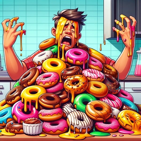 I'm in a sticky situation with all these donuts