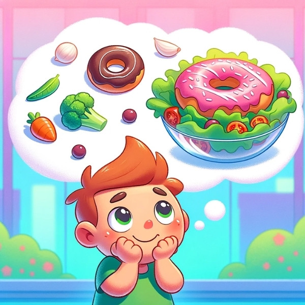 I'm just a boy, standing in front of a salad, asking it to be a donut