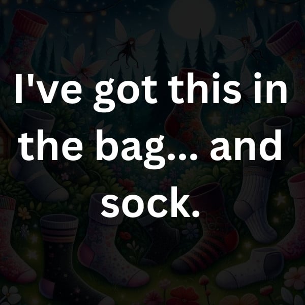 I've got this in the bag... and sock