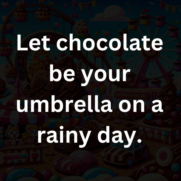Let chocolate be your umbrella on a rainy day