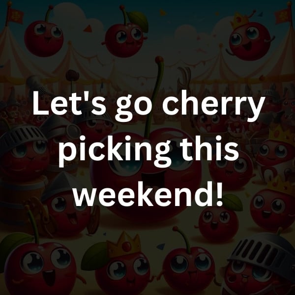 Let's go cherry picking this weekend!