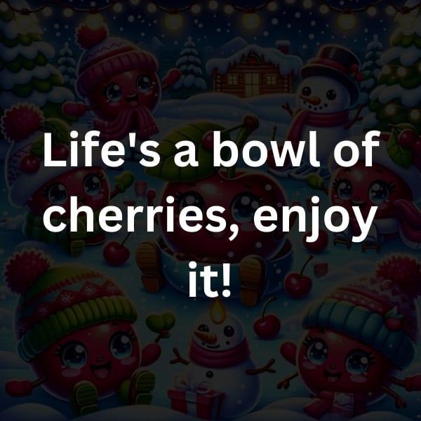 Life's a bowl of cherries, enjoy it!