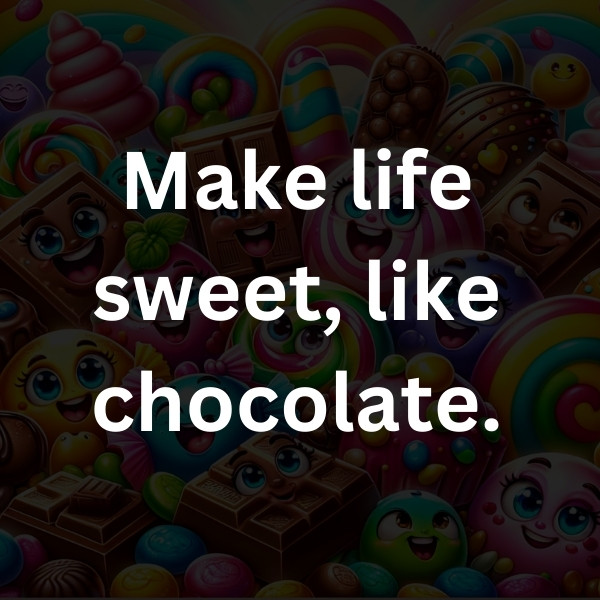 Make life sweet, like chocolate