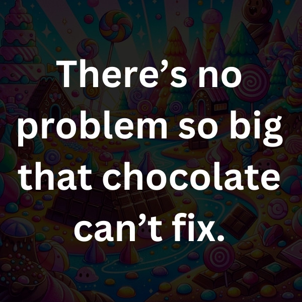There’s no problem so big that chocolate can’t fix
