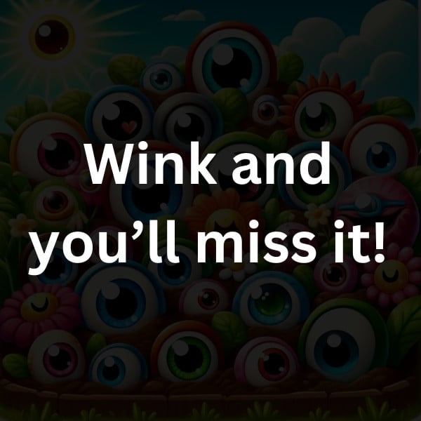 Wink and you’ll miss it!