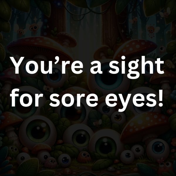 You’re a sight for sore eyes!
