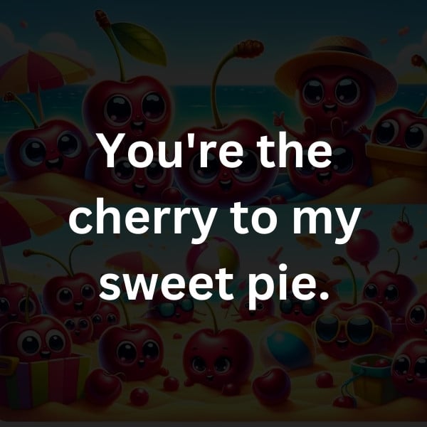 You're the cherry to my sweet pie
