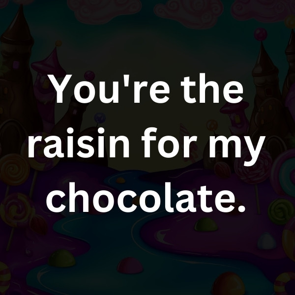You're the raisin for my chocolate