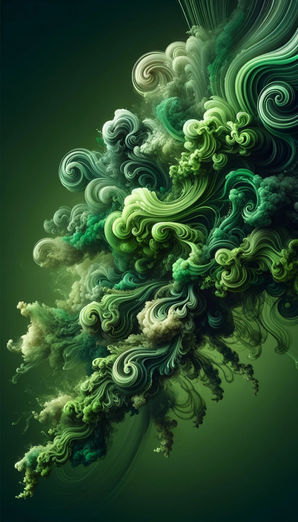 Abstract green smoke art