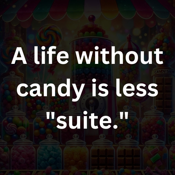 A life without candy is less _suite