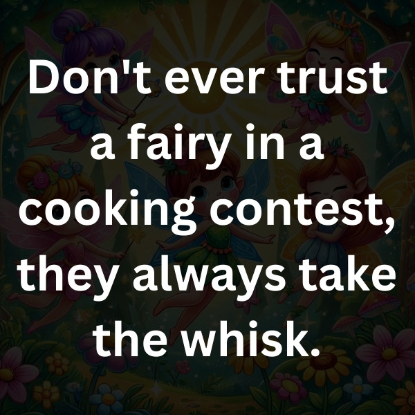 Don't ever trust a fairy in a cooking contest, they always take the whisk