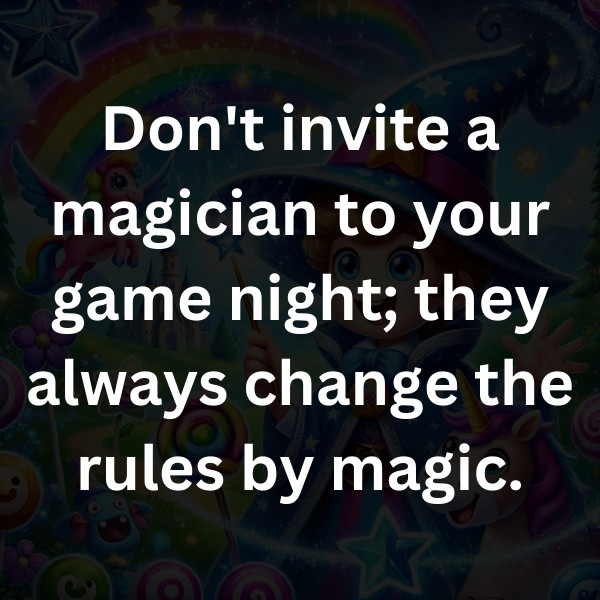 Don't invite a magician to your game night; they always change the rules by magic