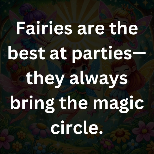 Fairies are the best at parties—they always bring the magic circle.