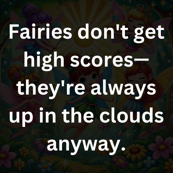 Fairies don't get high scores—they're always up in the clouds anyway