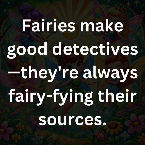 Fairies make good detectives—they're always fairy-fying their sources