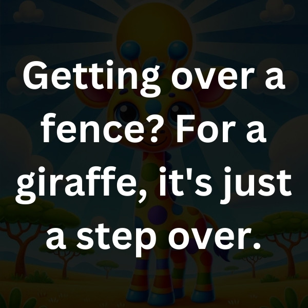 Getting over a fence_ For a giraffe, it's just a step over