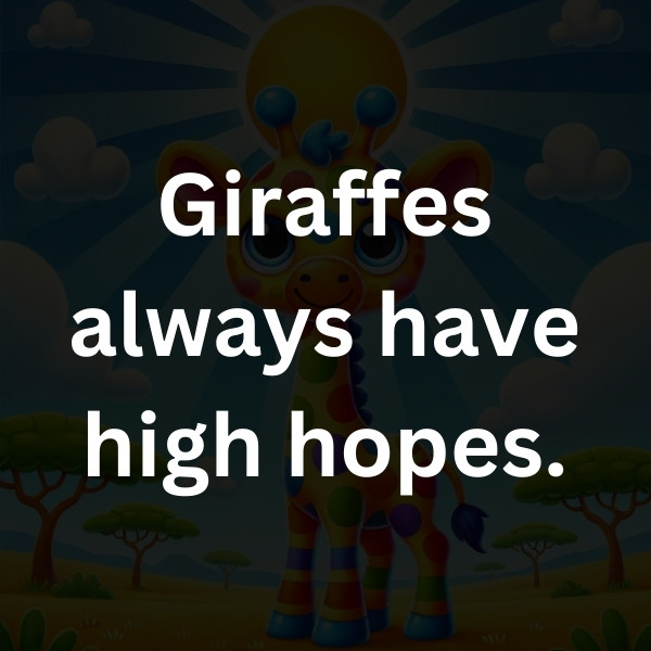 Giraffes always have high hopes