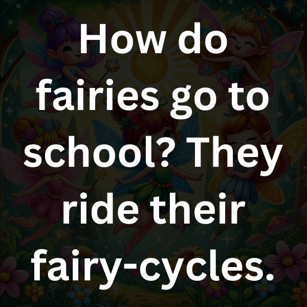 How do fairies go to school_ They ride their fairy-cycles