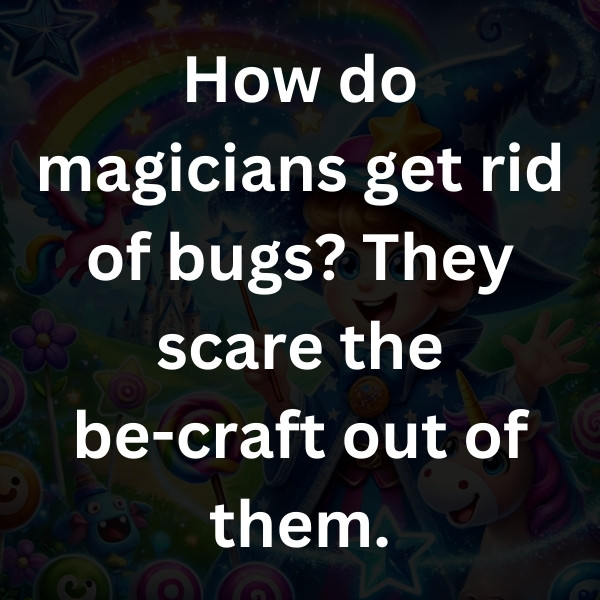How do magicians get rid of bugs_ They scare the be-craft out of them