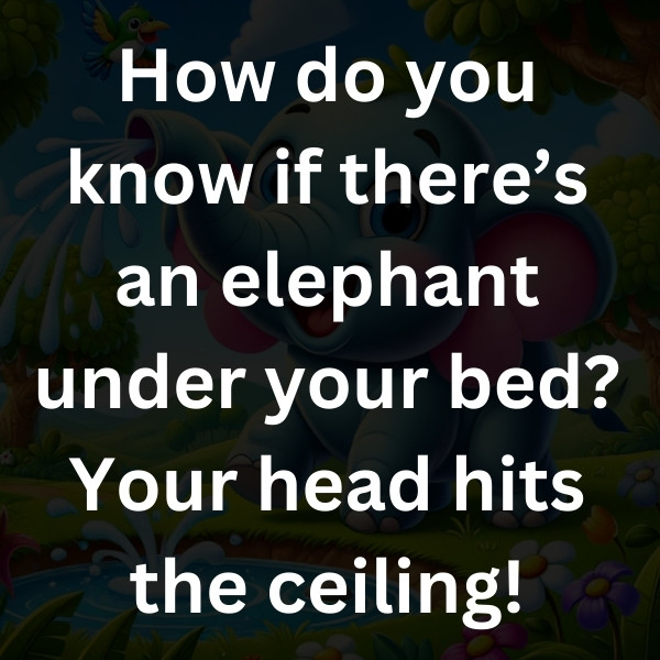 How do you know if there’s an elephant under your bed_ Your head hits the ceiling!