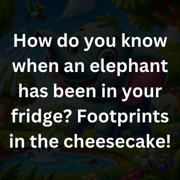 How do you know when an elephant has been in your fridge_ Footprints in the cheesecake!