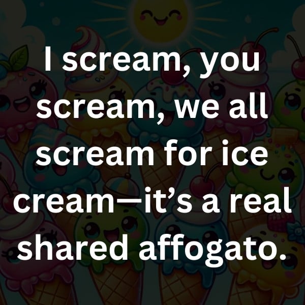I scream, you scream, we all scream for ice cream—it’s a real shared affogato.