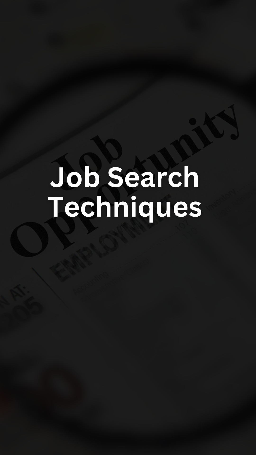 Job Search Techniques