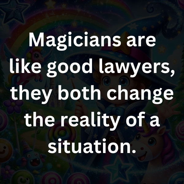 Magicians are like good lawyers, they both change the reality of a situation