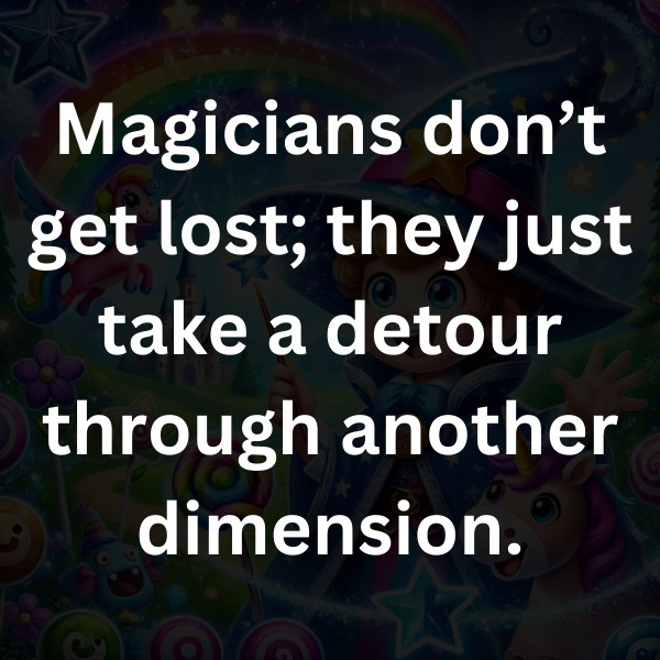 Magicians don’t get lost; they just take a detour through another dimension