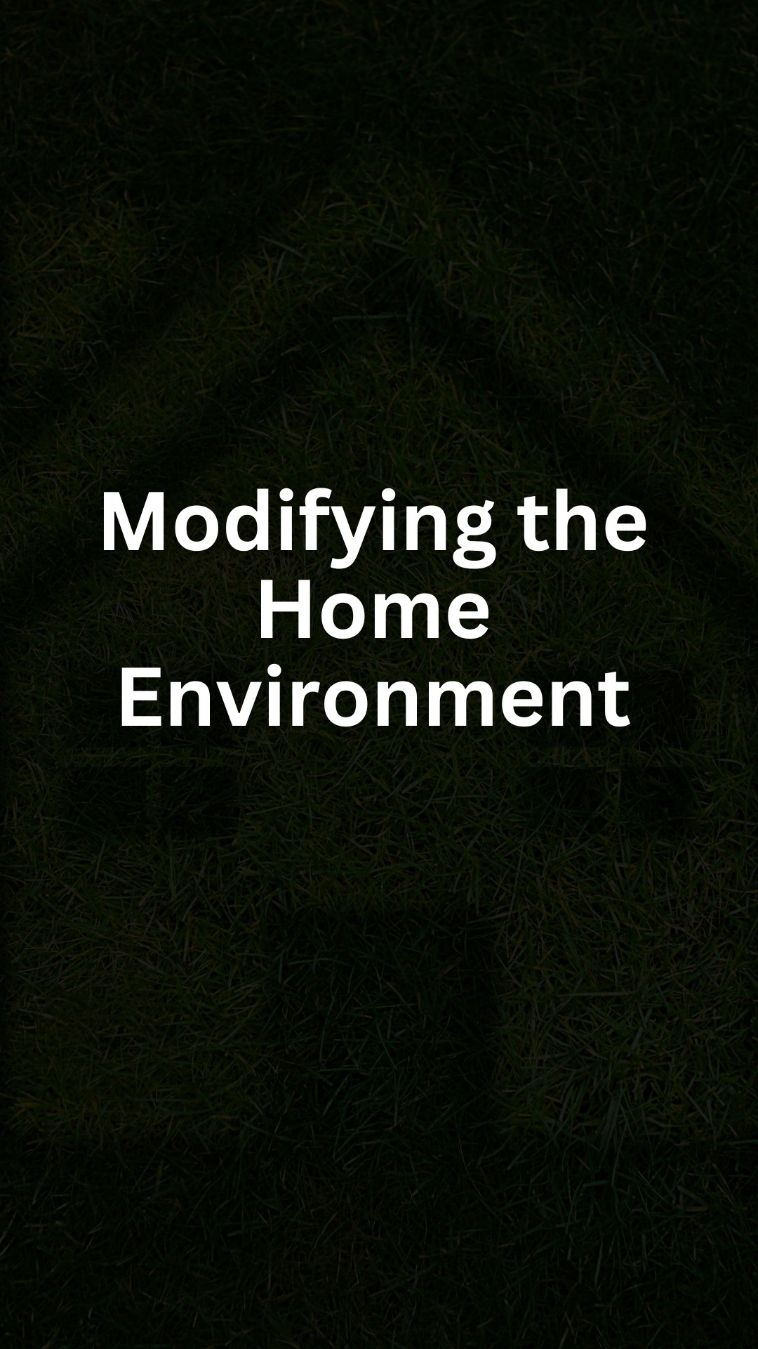 Modifying the Home Environment