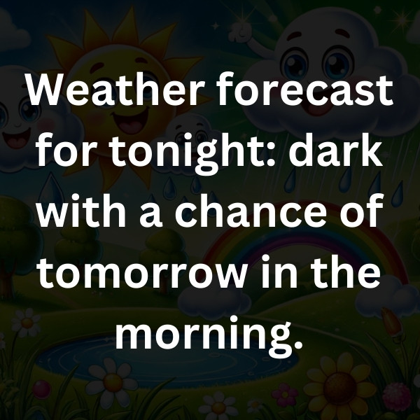 Weather forecast for tonight_ dark with a chance of tomorrow in the morning