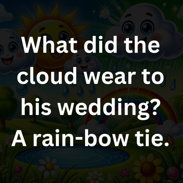 What did the cloud wear to his wedding_ A rain-bow tie