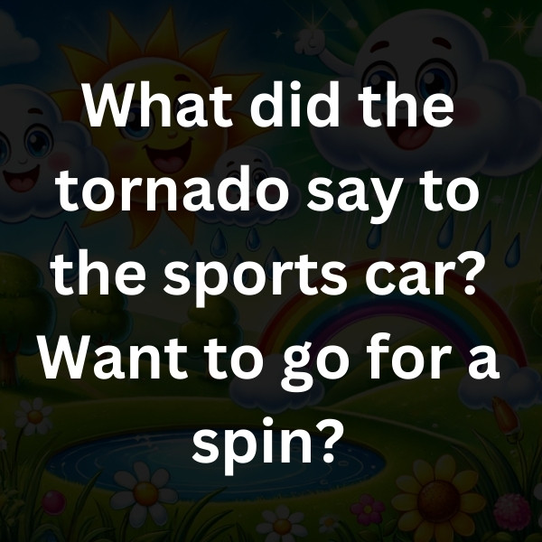 What did the tornado say to the sports car_ Want to go for a spin